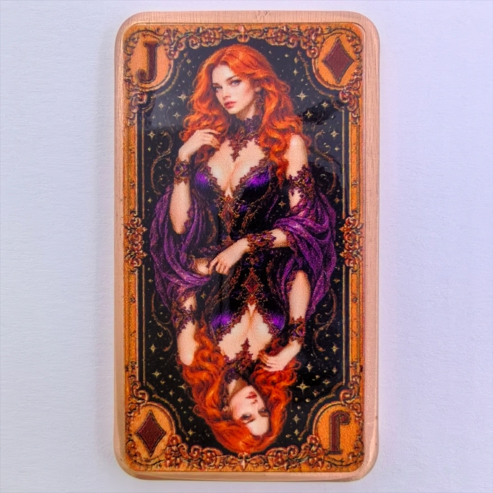 Vintage Collectible Playing Cards - 1 uncja miedzi próby .999, sztabka
