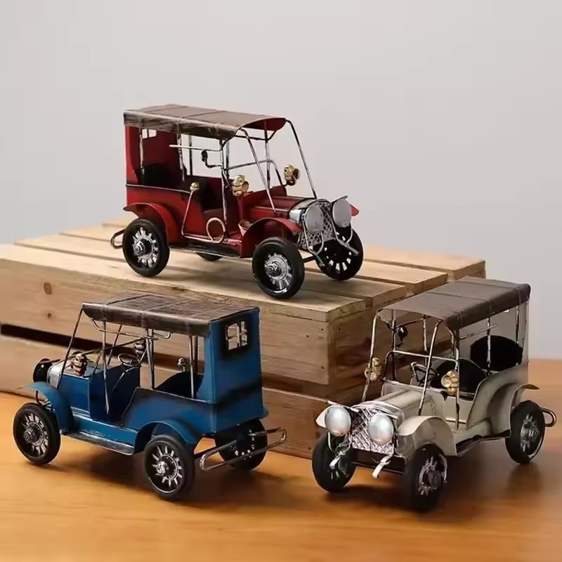 Vintage Collectible Cars - Retro Nostalgiczny Model Samochodu z Cyny
