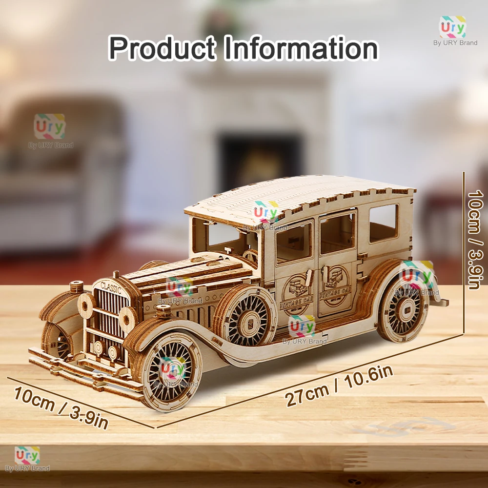 Ury Drewniane Puzzle 3D Retro  – Vintage Collectible Cars recenzja i cena
